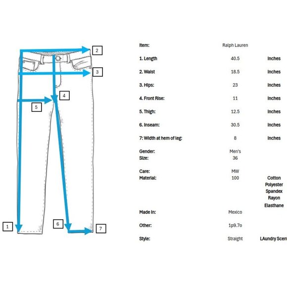 Vintage Ralph Lauren Mens Straight Leg Jeans 36 30 Dark Wash Blue Denim - Picture 8 of 8